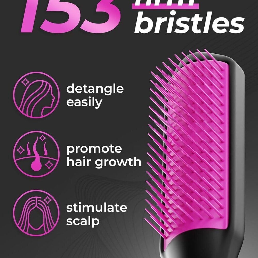 Detangling Hair Brush Nylon Bristles Compact Travel Easy to Clean Men Women - Picture 2 of 9